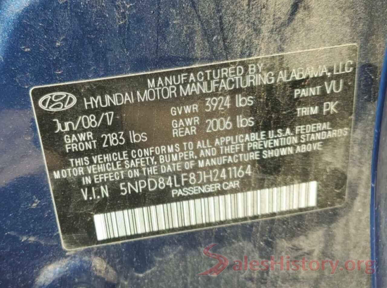 5NPD84LF8JH241164 2018 HYUNDAI ELANTRA