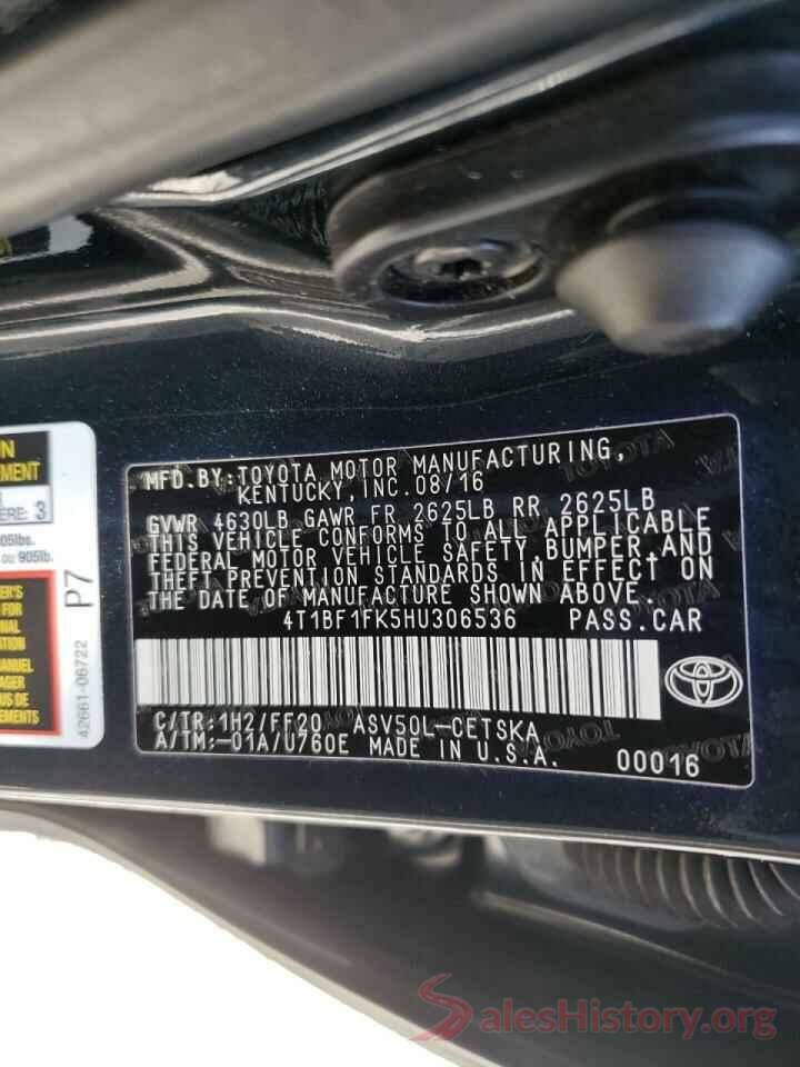 4T1BF1FK5HU306536 2017 TOYOTA CAMRY