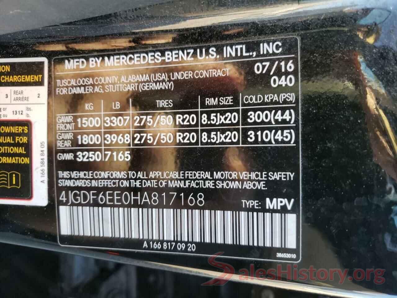 4JGDF6EE0HA817168 2017 MERCEDES-BENZ GLS-CLASS