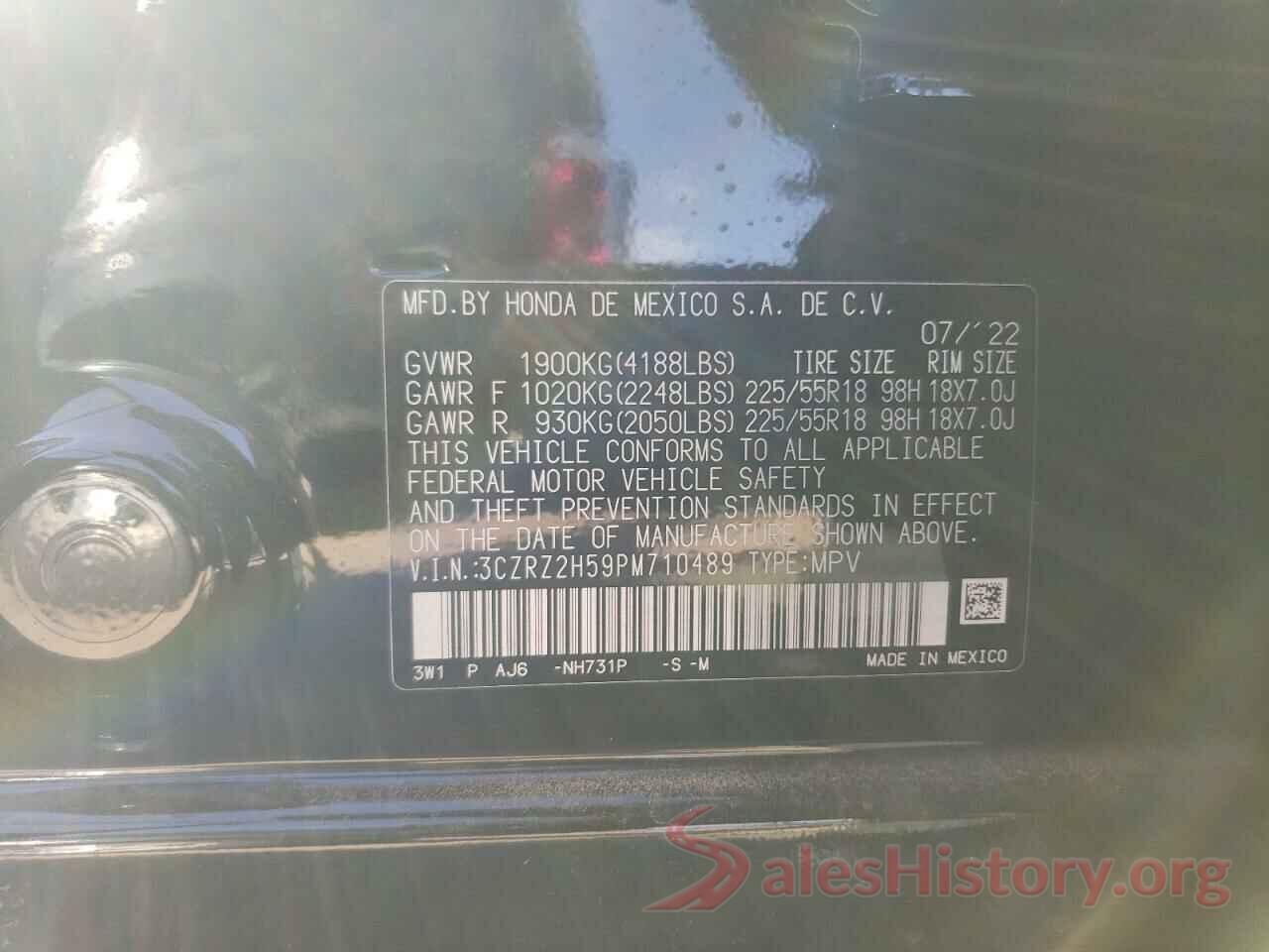 3CZRZ2H59PM710489 2023 HONDA HR-V