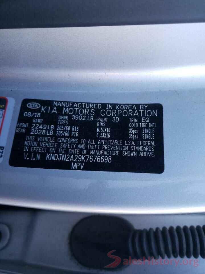 KNDJN2A29K7676698 2019 KIA SOUL