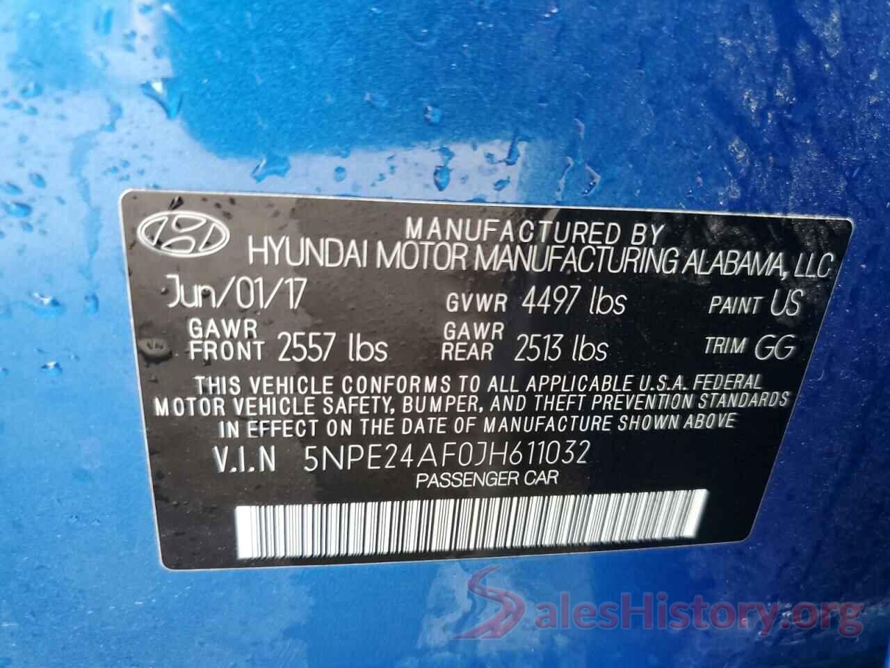 5NPE24AF0JH611032 2018 HYUNDAI SONATA