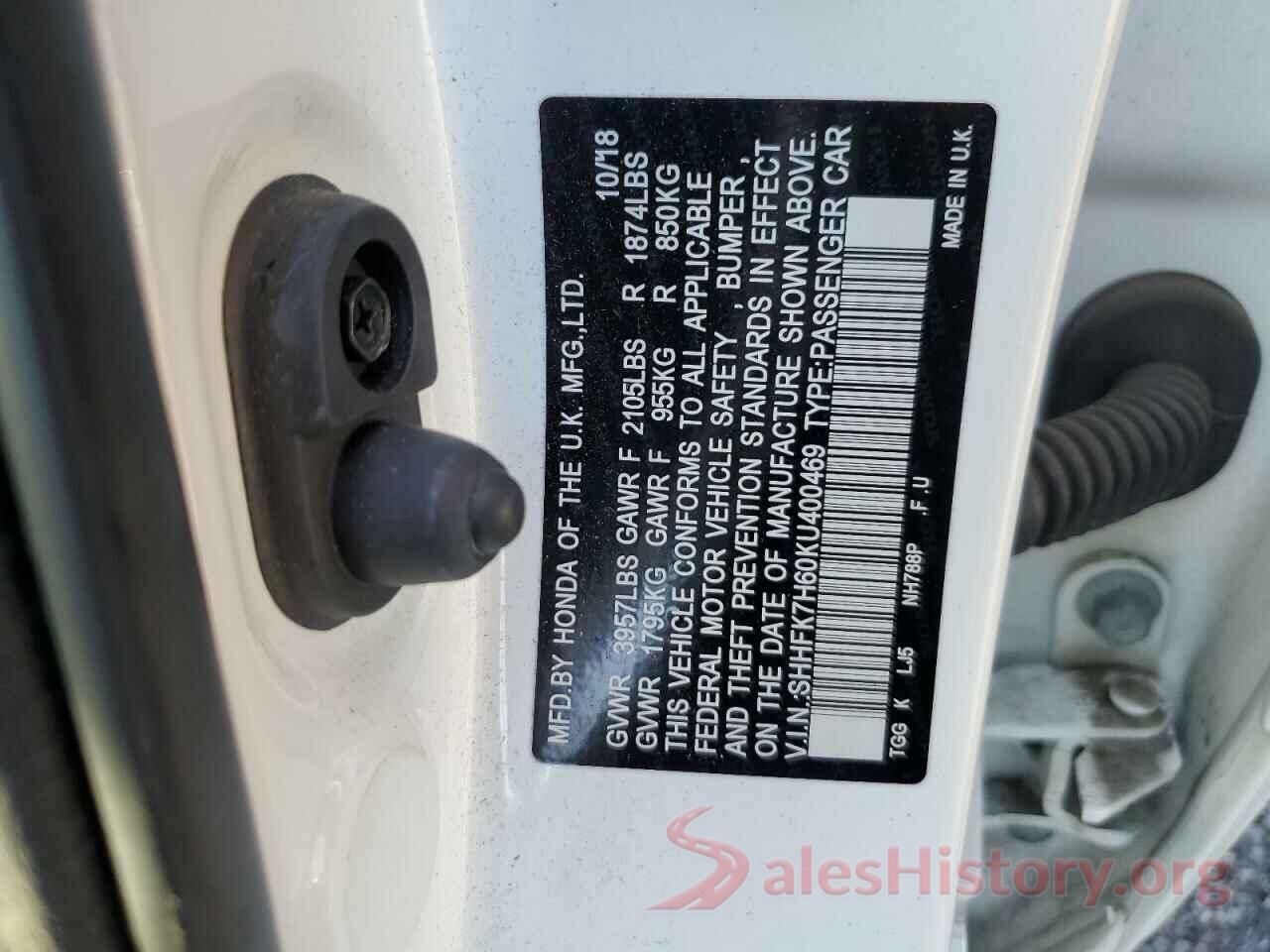 SHHFK7H60KU400469 2019 HONDA CIVIC