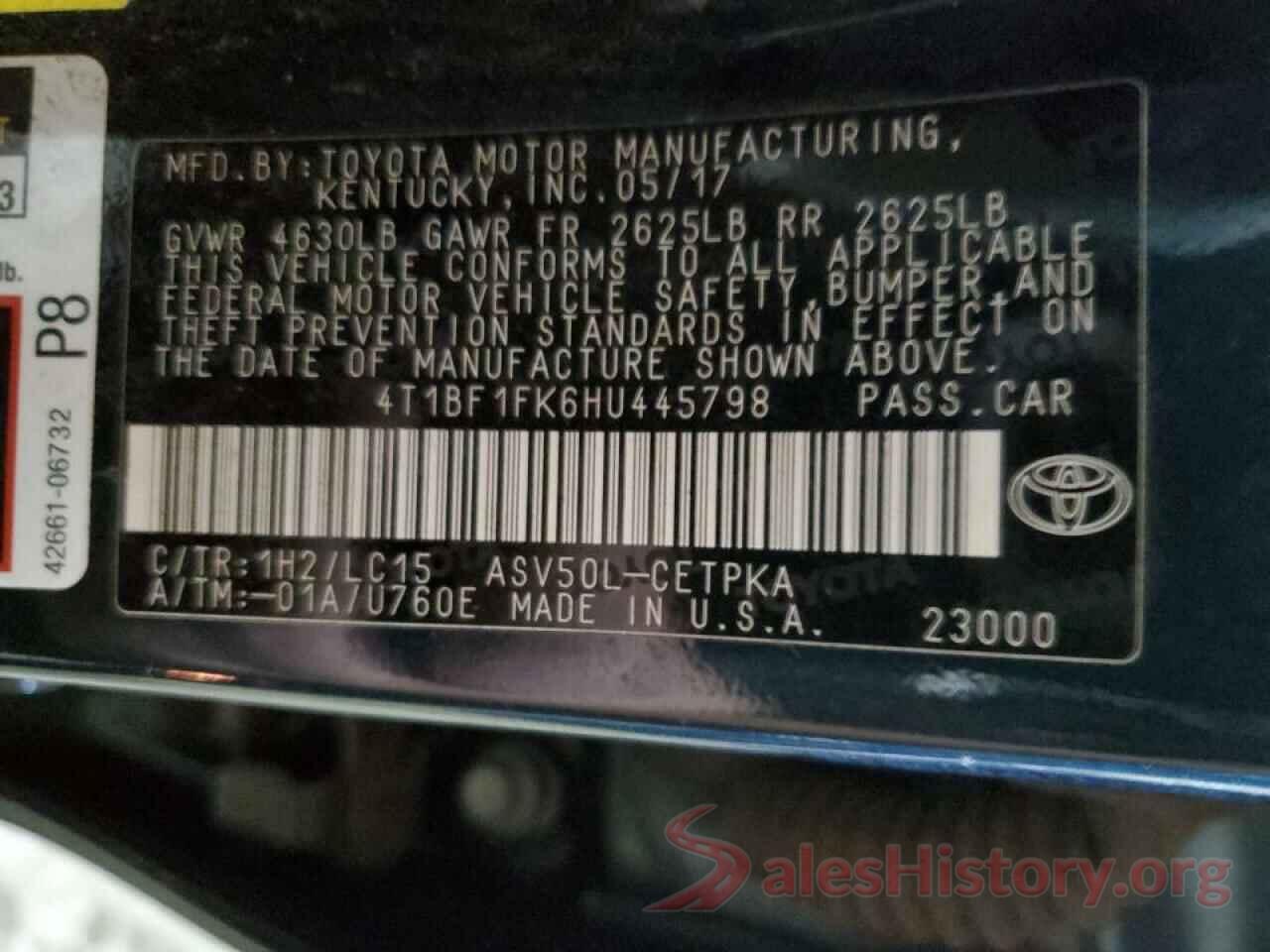 4T1BF1FK6HU445798 2017 TOYOTA CAMRY