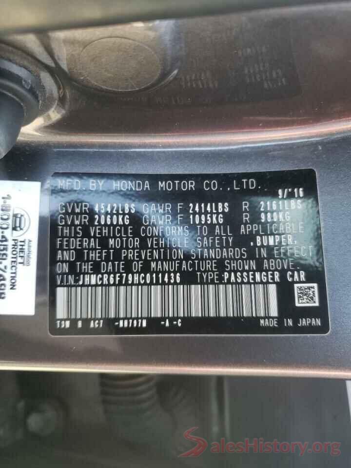 JHMCR6F79HC011436 2017 HONDA ACCORD