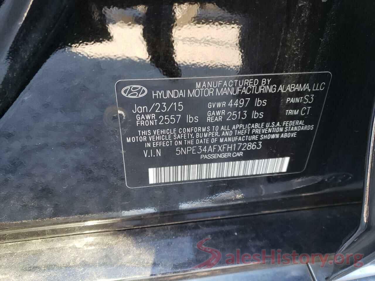 5NPE34AFXFH172863 2015 HYUNDAI SONATA