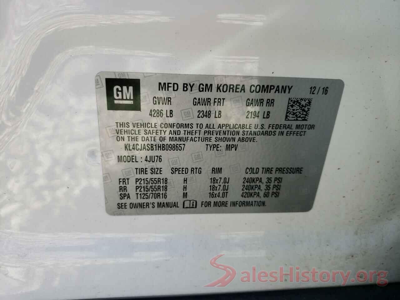 KL4CJASB1HB098657 2017 BUICK ENCORE