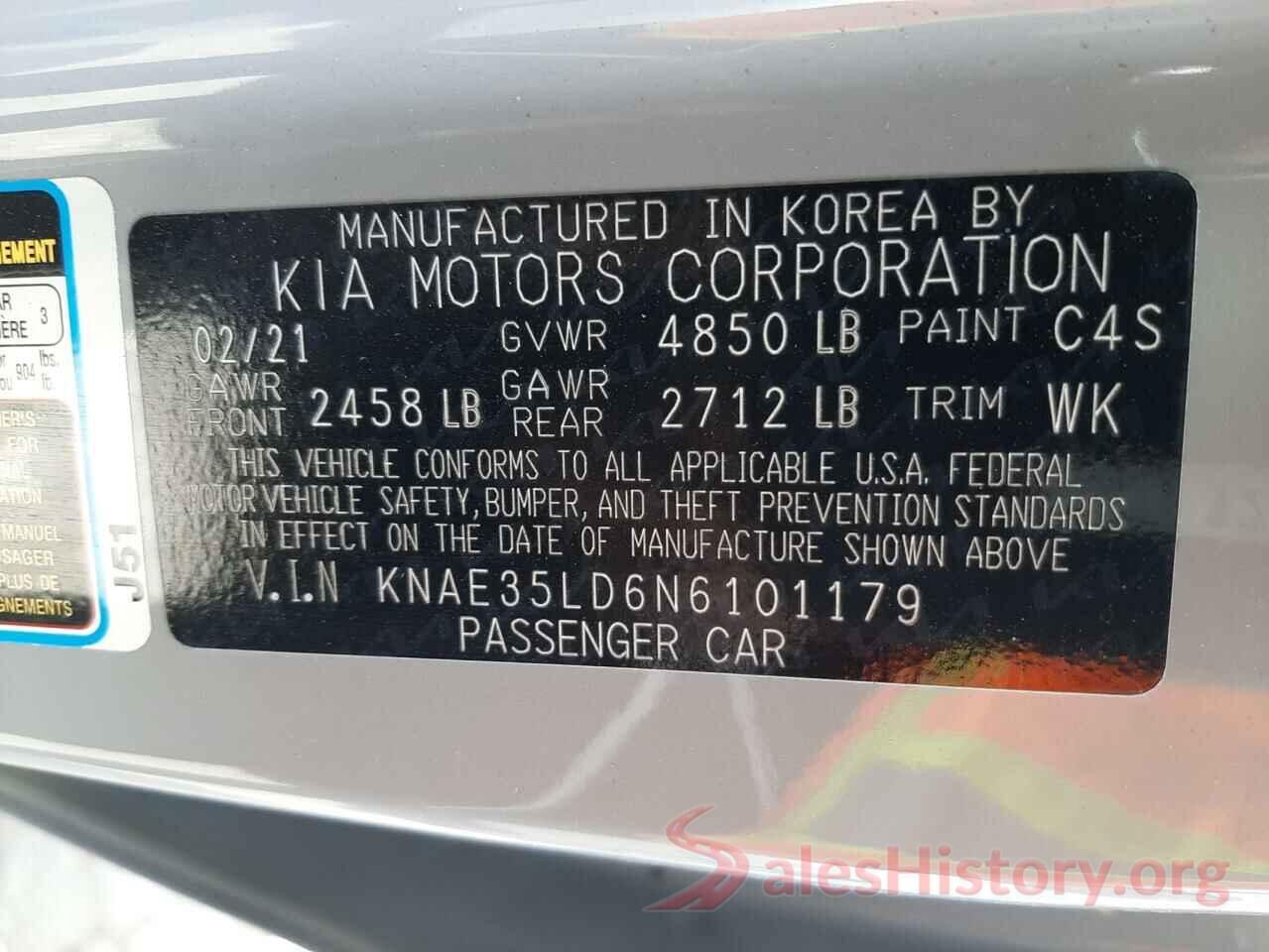 KNAE35LD6N6101179 2022 KIA STINGER