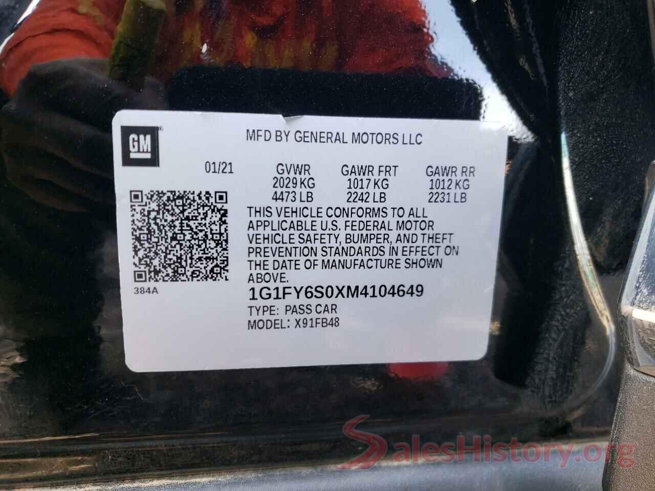 1G1FY6S0XM4104649 2021 CHEVROLET BOLT