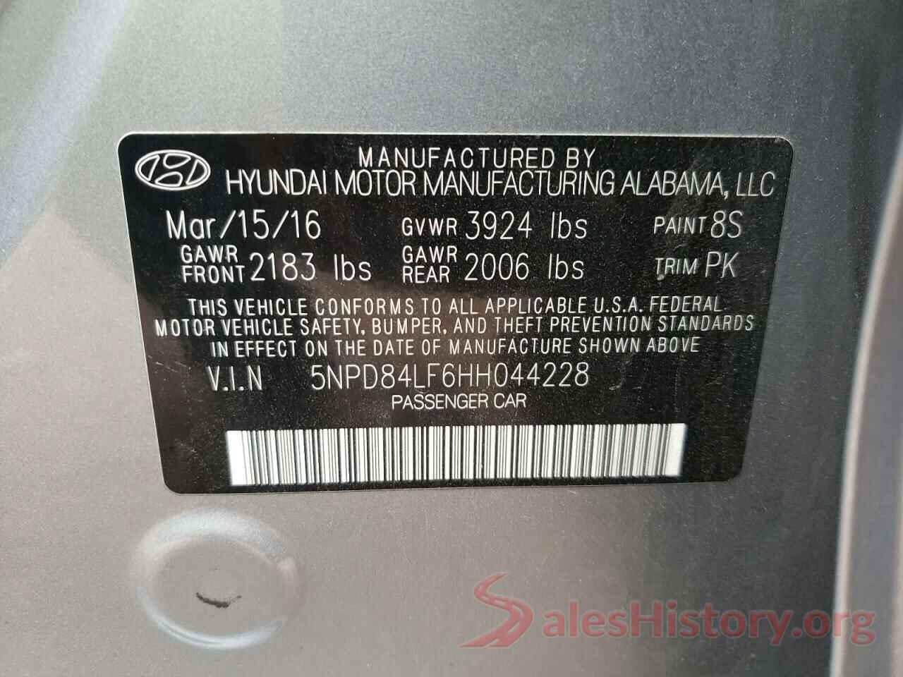 5NPD84LF6HH044228 2017 HYUNDAI ELANTRA