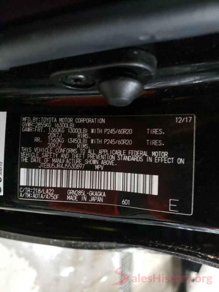 JTEBU5JR4J5530897 2018 TOYOTA 4RUNNER