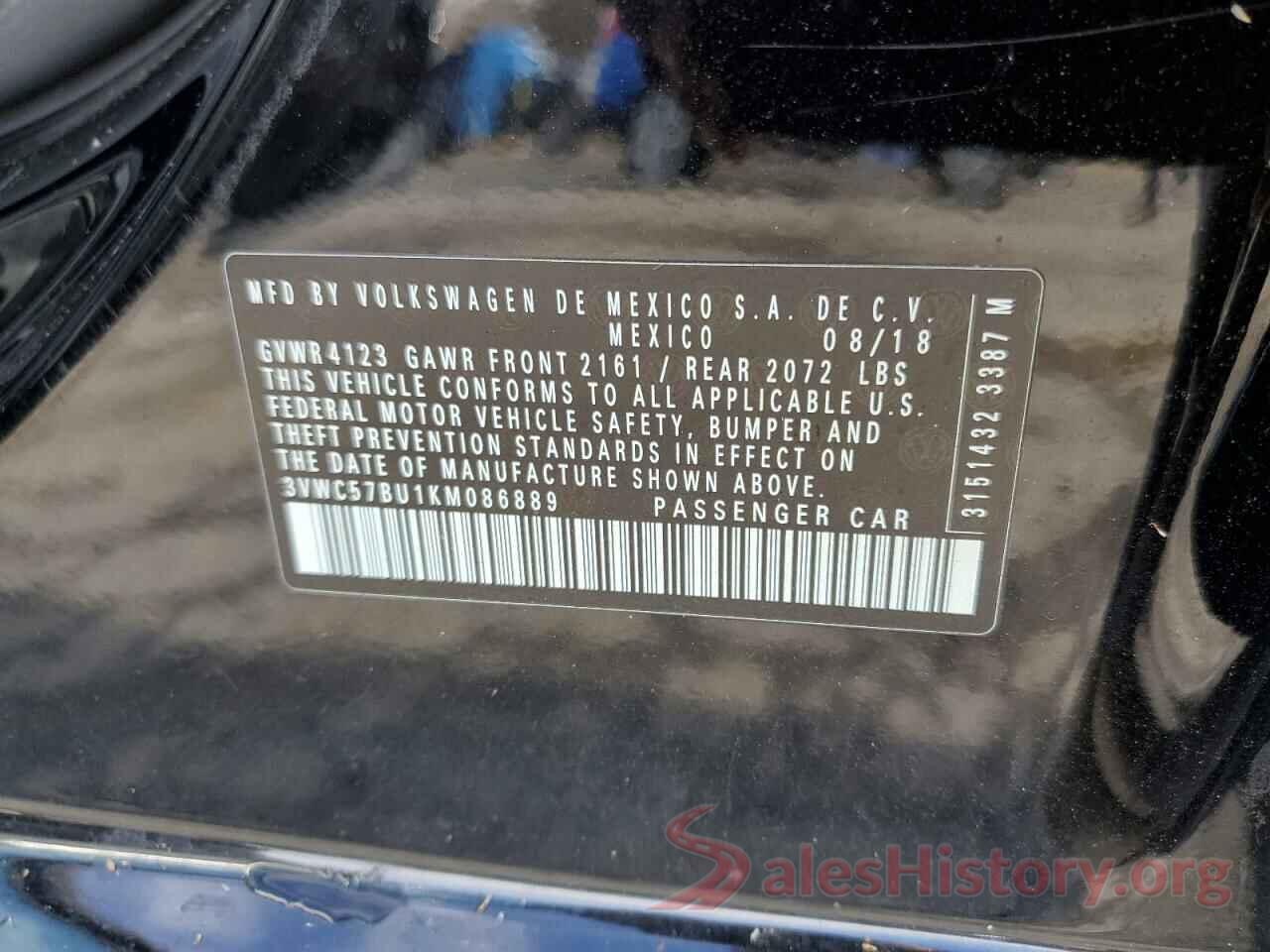 3VWC57BU1KM086889 2019 VOLKSWAGEN JETTA