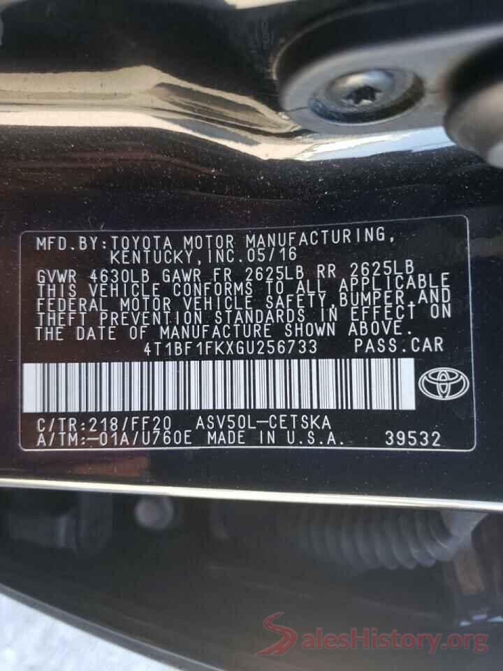 4T1BF1FKXGU256733 2016 TOYOTA CAMRY