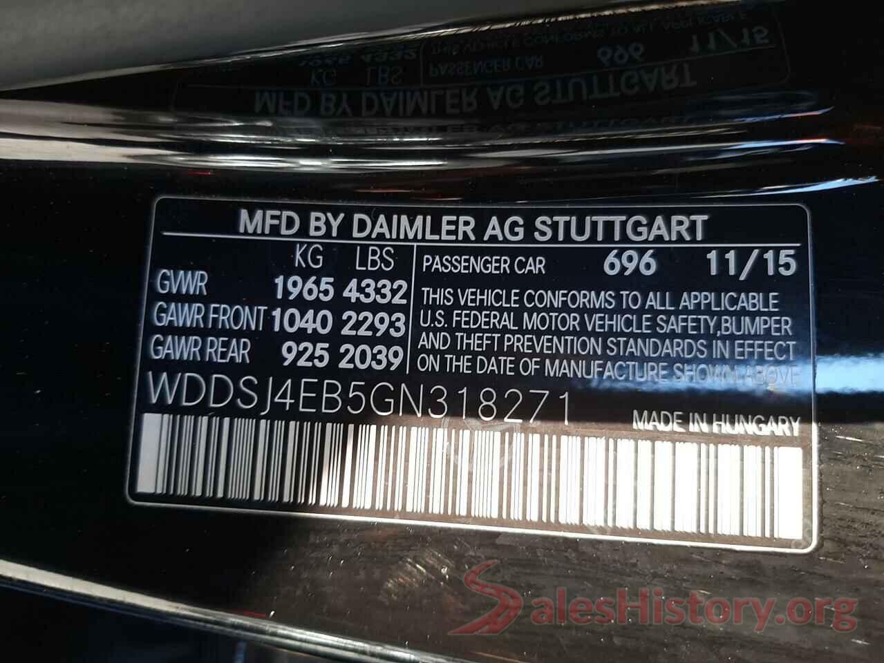 WDDSJ4EB5GN318271 2016 MERCEDES-BENZ CLA-CLASS