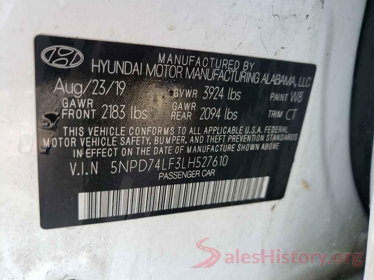 5NPD74LF3LH527610 2020 HYUNDAI ELANTRA