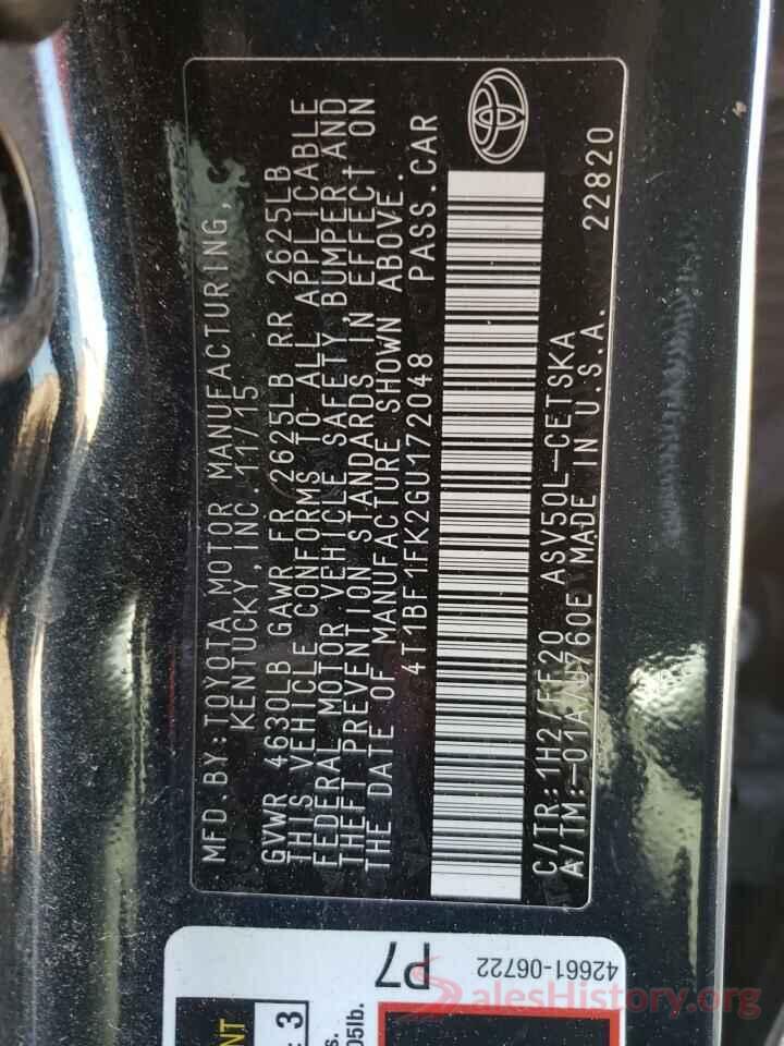 4T1BF1FK2GU172048 2016 TOYOTA CAMRY