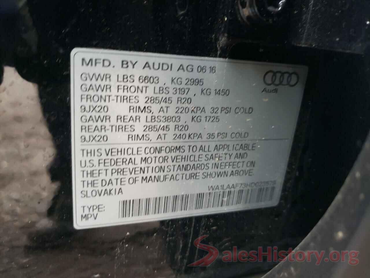 WA1LAAF73HD023579 2017 AUDI Q7