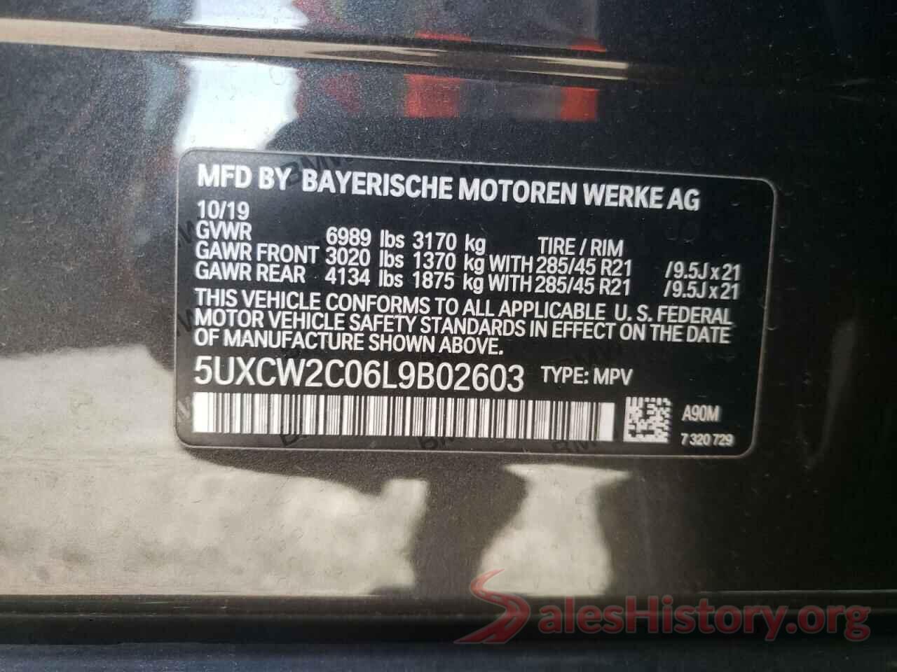 5UXCW2C06L9B02603 2020 BMW X7