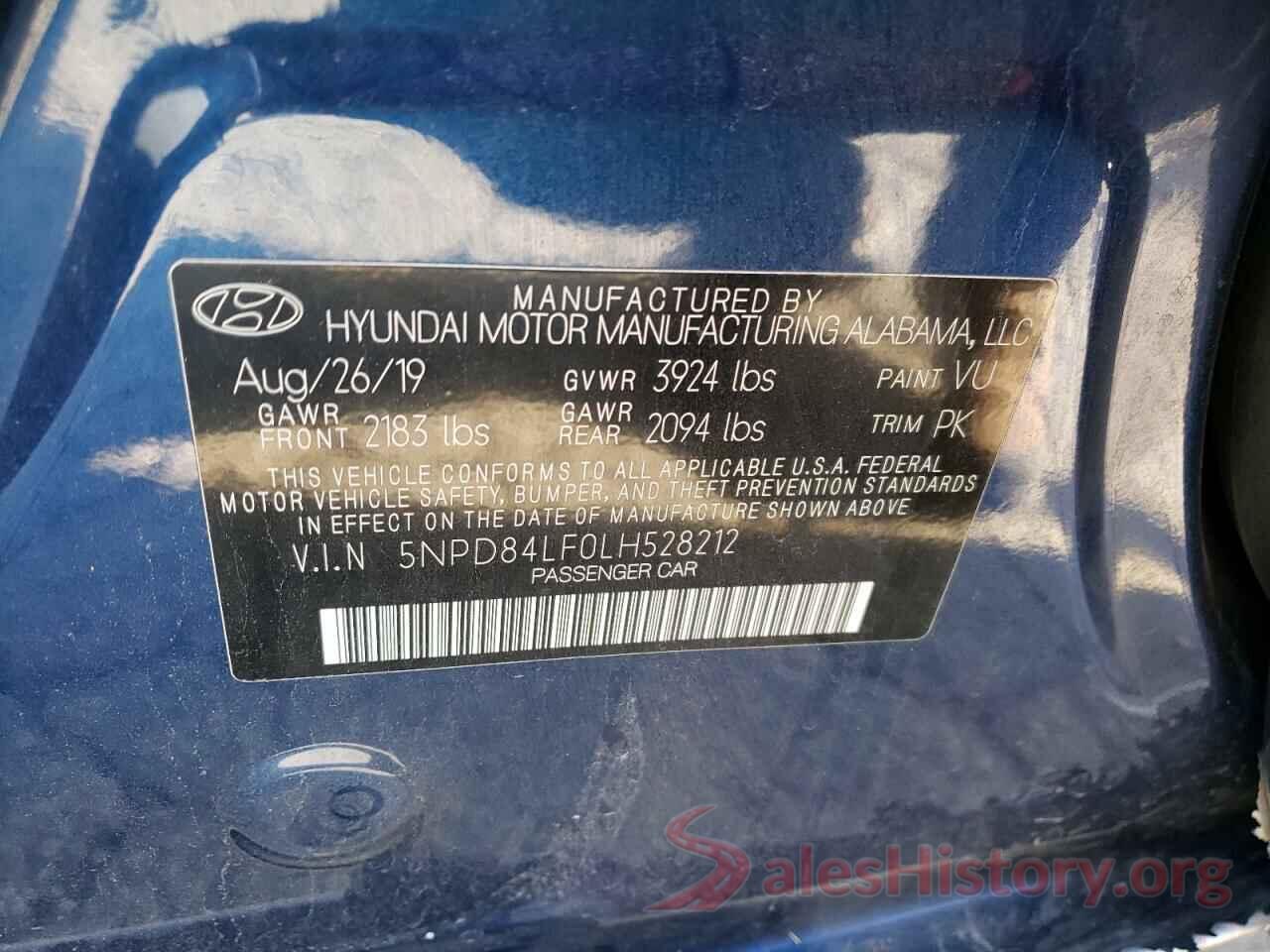 5NPD84LF0LH528212 2020 HYUNDAI ELANTRA