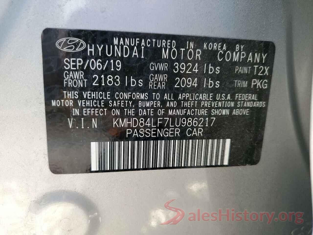 KMHD84LF7LU986217 2020 HYUNDAI ELANTRA