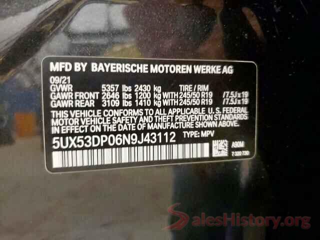 5UX53DP06N9J43112 2022 BMW X3