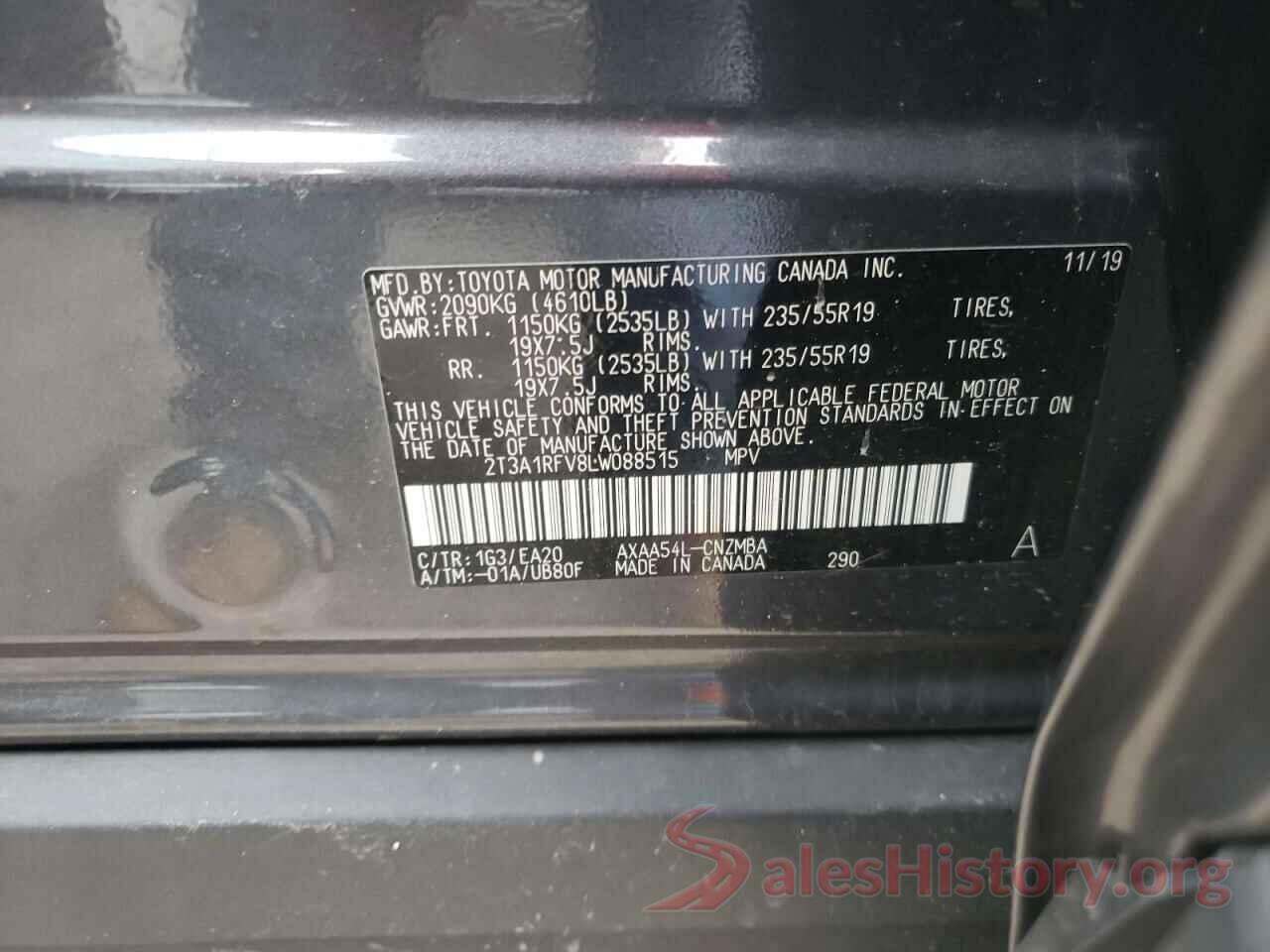 2T3A1RFV8LW088515 2020 TOYOTA RAV4