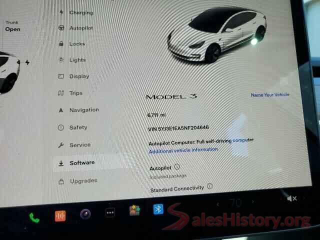 5YJ3E1EA5NF204646 2022 TESLA MODEL 3