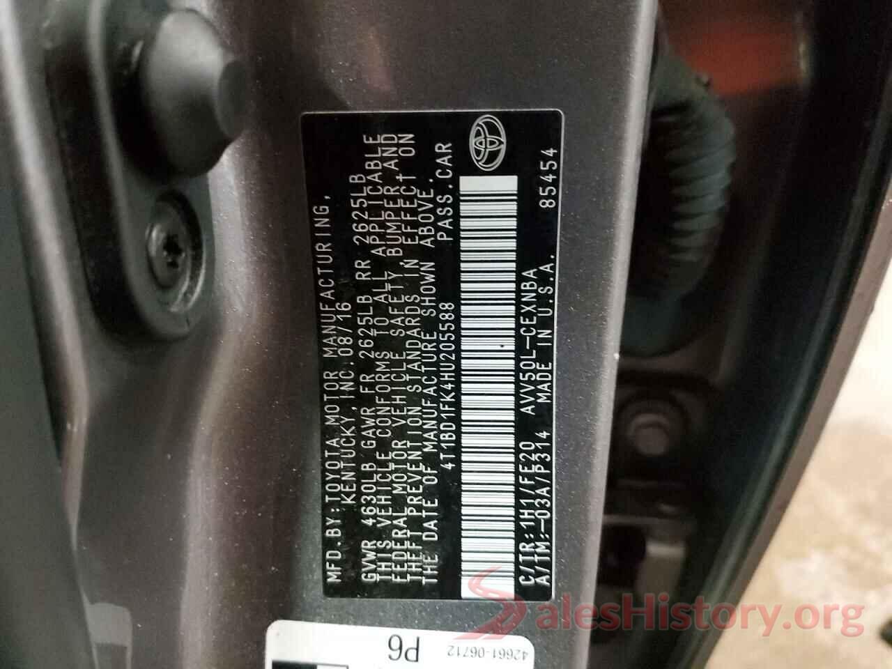 4T1BD1FK4HU205588 2017 TOYOTA CAMRY