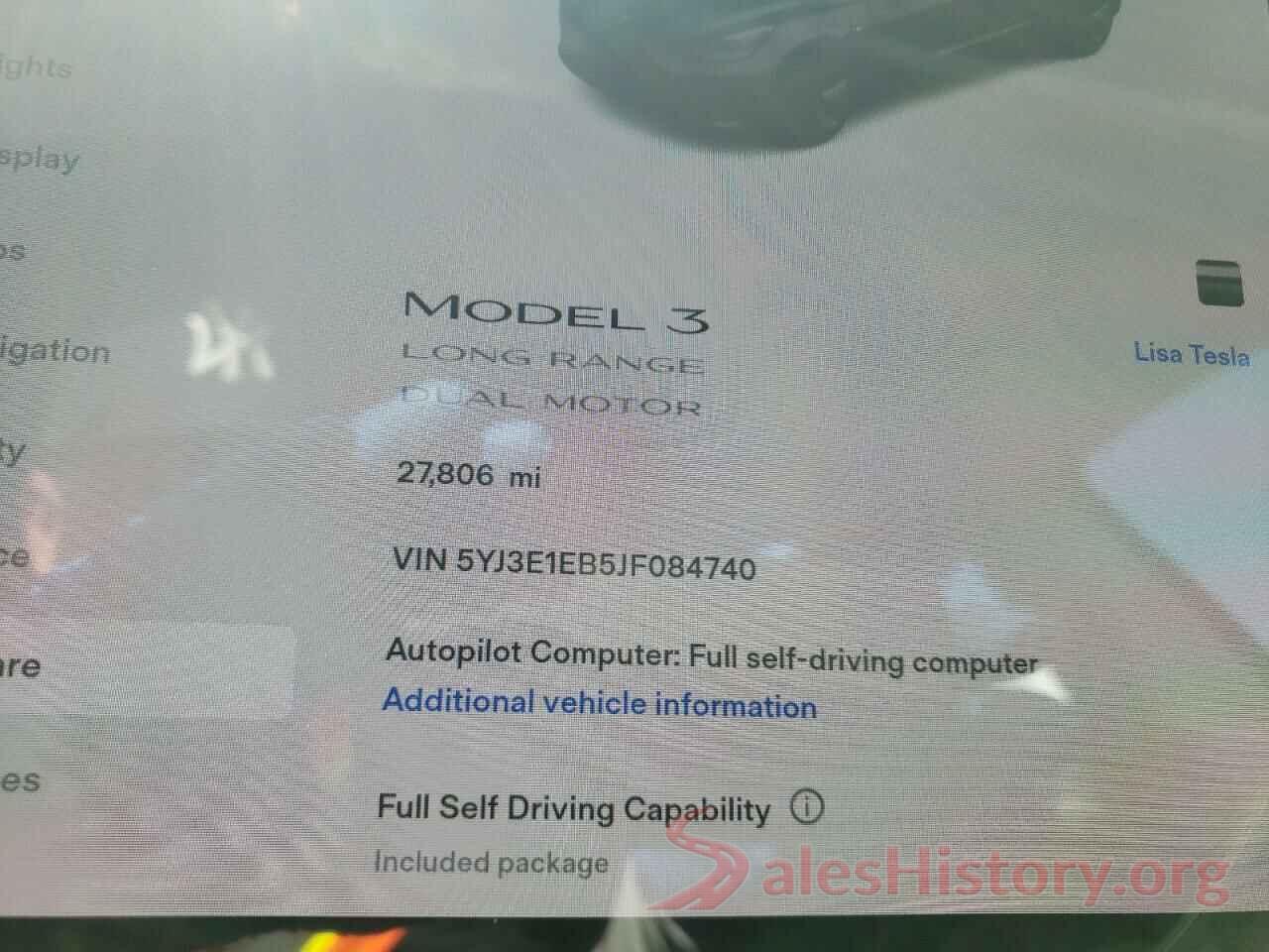 5YJ3E1EB5JF084740 2018 TESLA MODEL 3