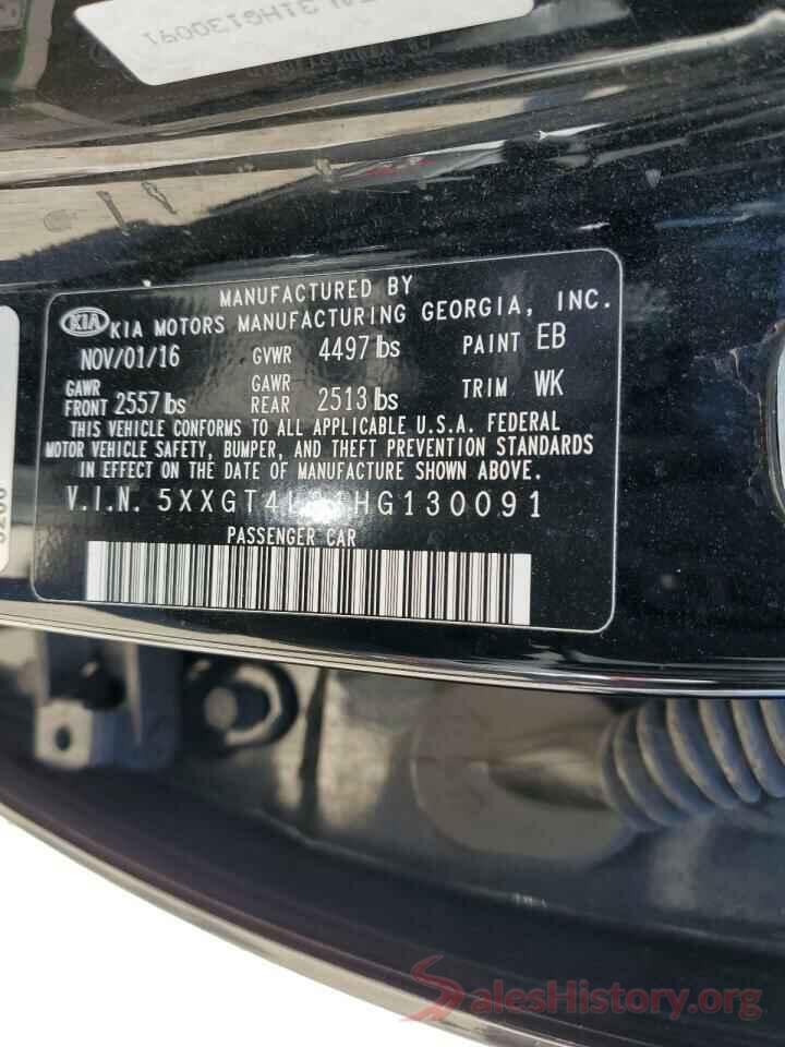 5XXGT4L31HG130091 2017 KIA OPTIMA