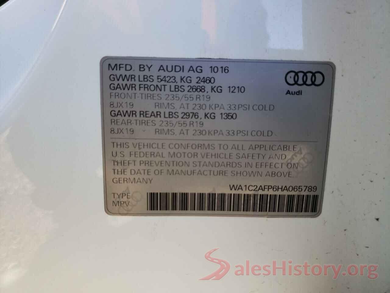 WA1C2AFP6HA065789 2017 AUDI Q5