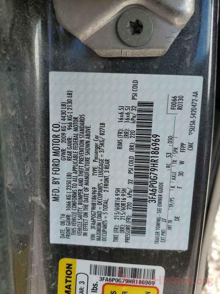 3FA6P0G79HR186969 2017 FORD FUSION