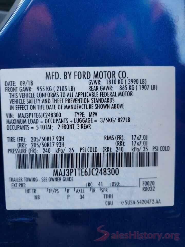 MAJ3P1TE6JC248300 2018 FORD ALL OTHER