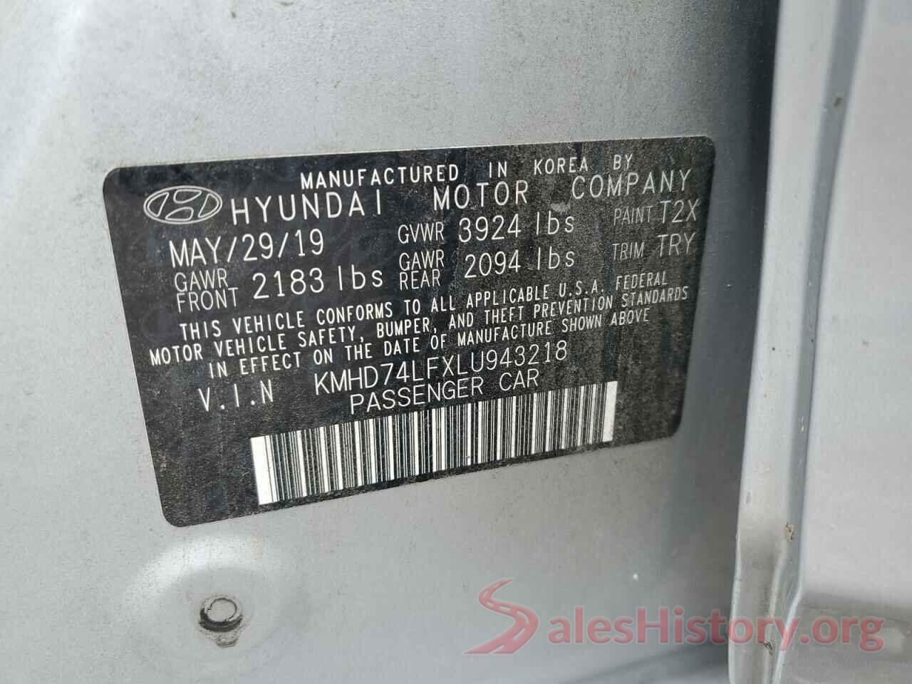 KMHD74LFXLU943218 2020 HYUNDAI ELANTRA