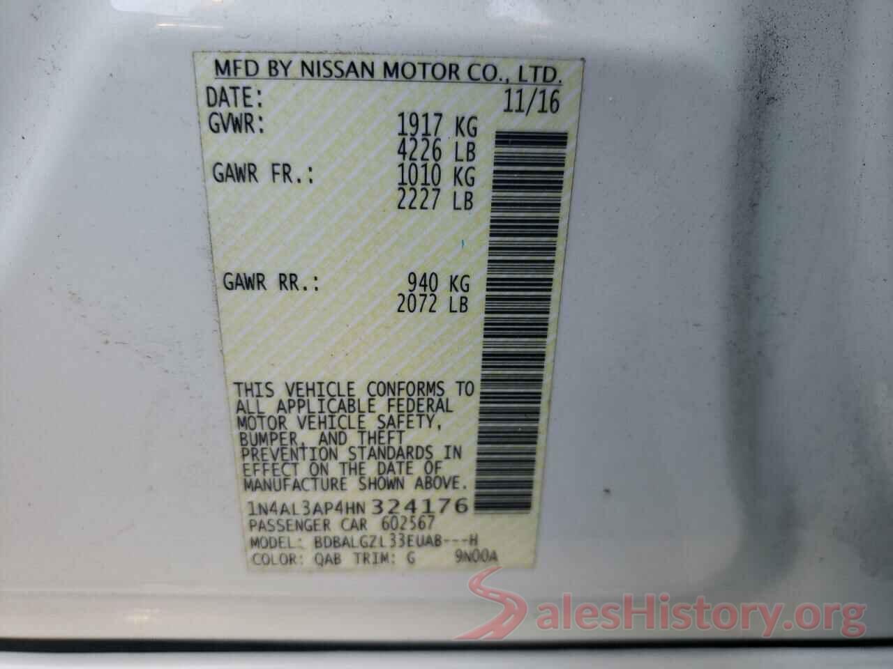 1N4AL3AP4HN324176 2017 NISSAN ALTIMA