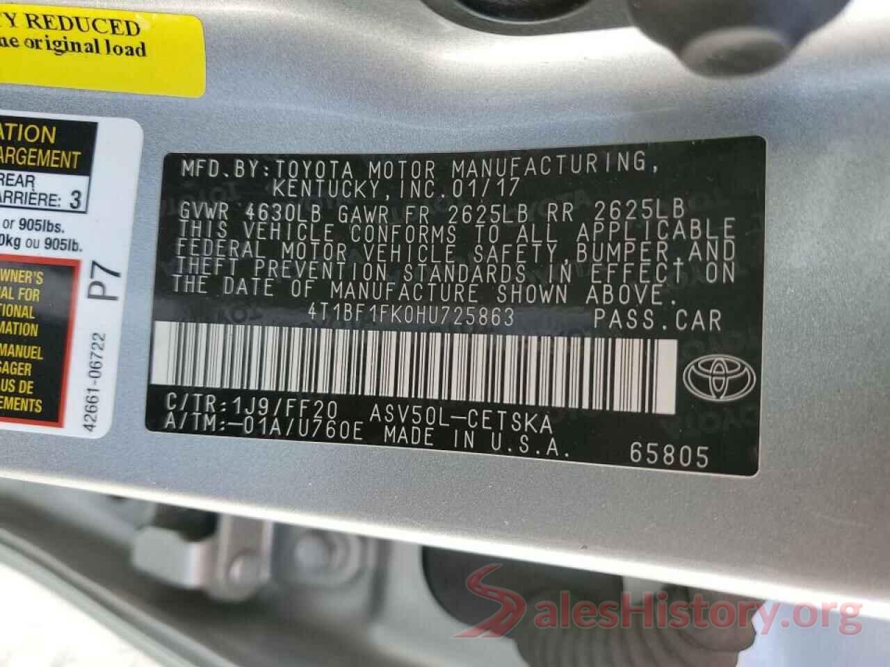 4T1BF1FK0HU725863 2017 TOYOTA CAMRY