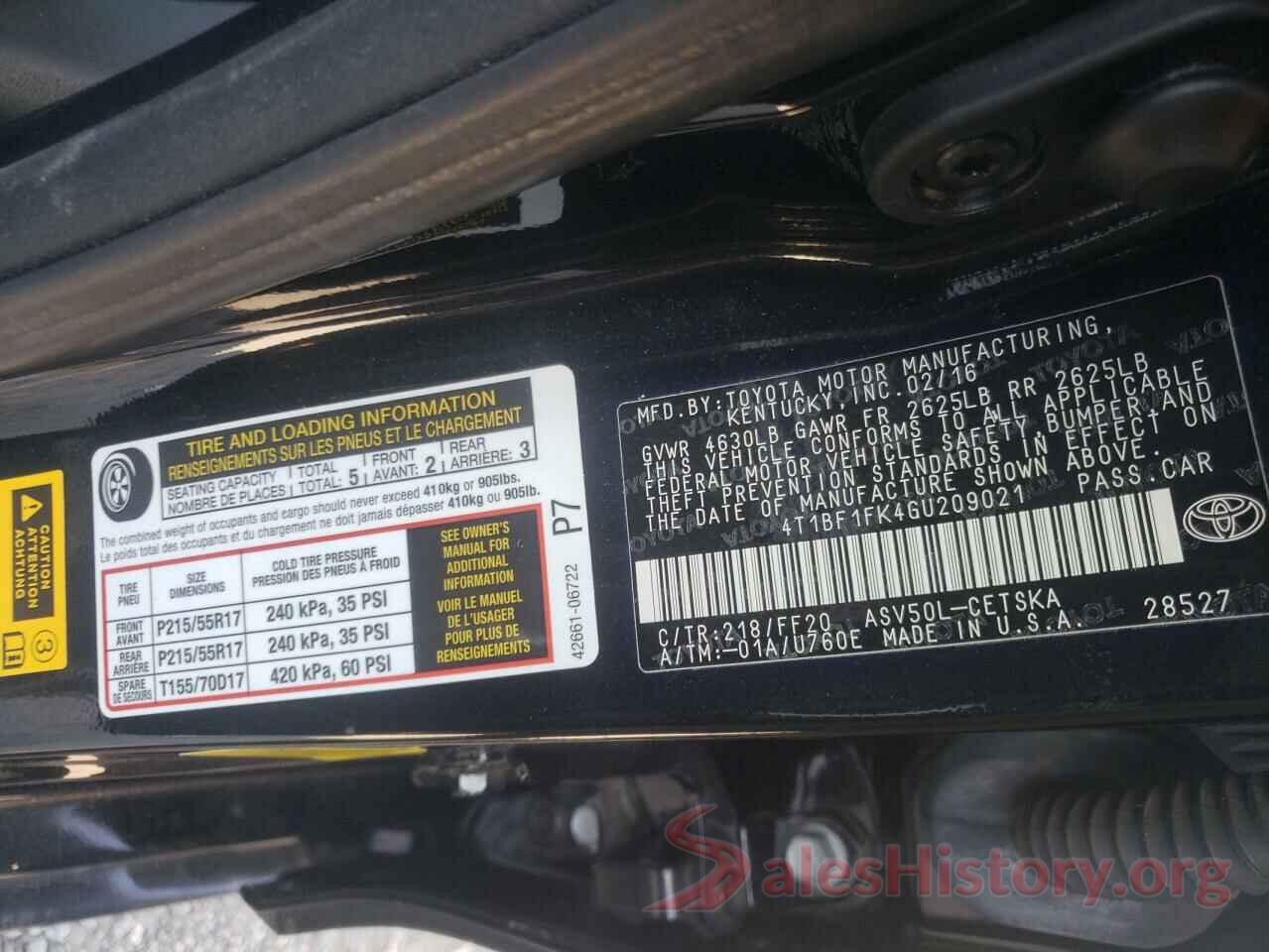 4T1BF1FK4GU209021 2016 TOYOTA CAMRY