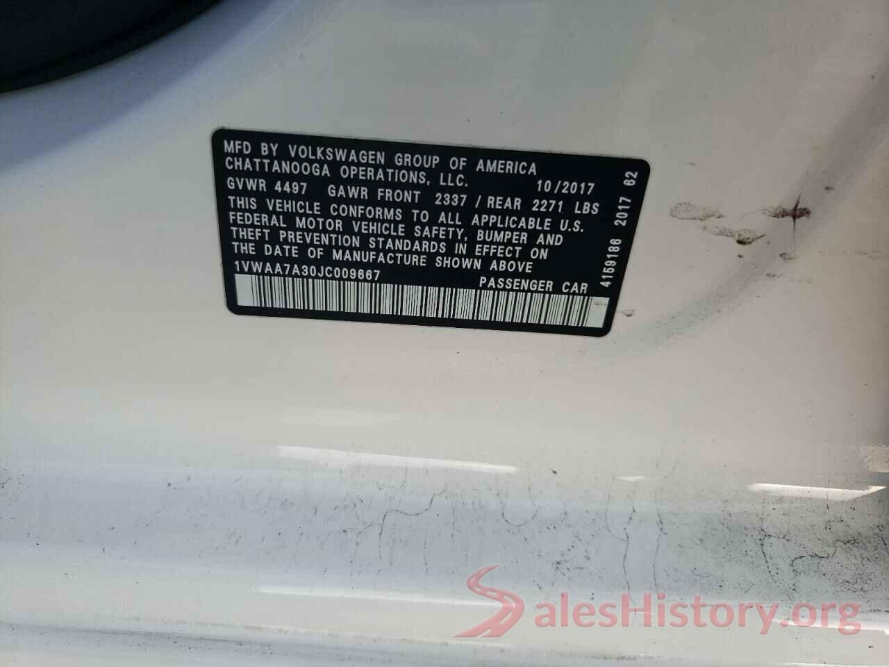 1VWAA7A30JC009667 2018 VOLKSWAGEN PASSAT