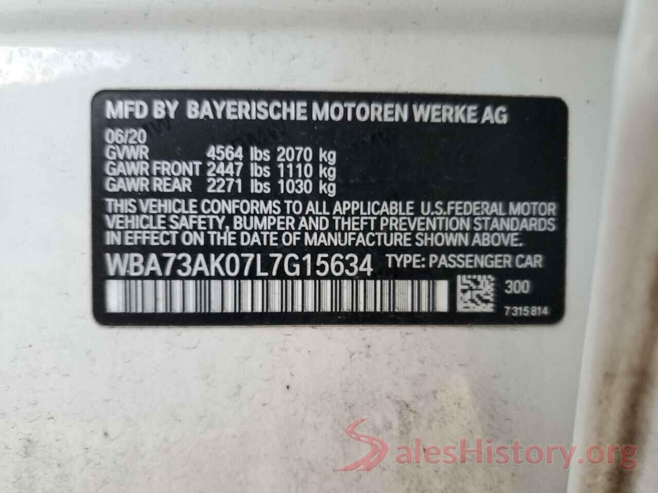 WBA73AK07L7G15634 2020 BMW 2 SERIES