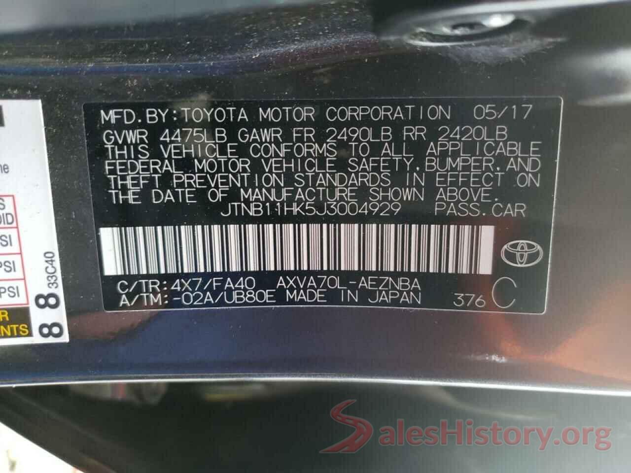 JTNB11HK5J3004929 2018 TOYOTA CAMRY