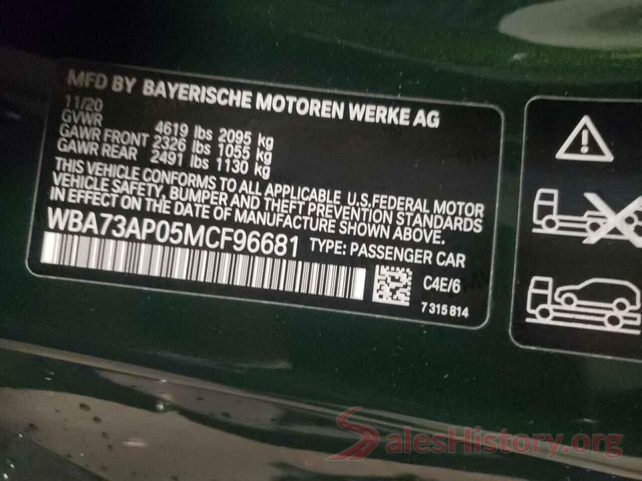 WBA73AP05MCF96681 2021 BMW 4 SERIES