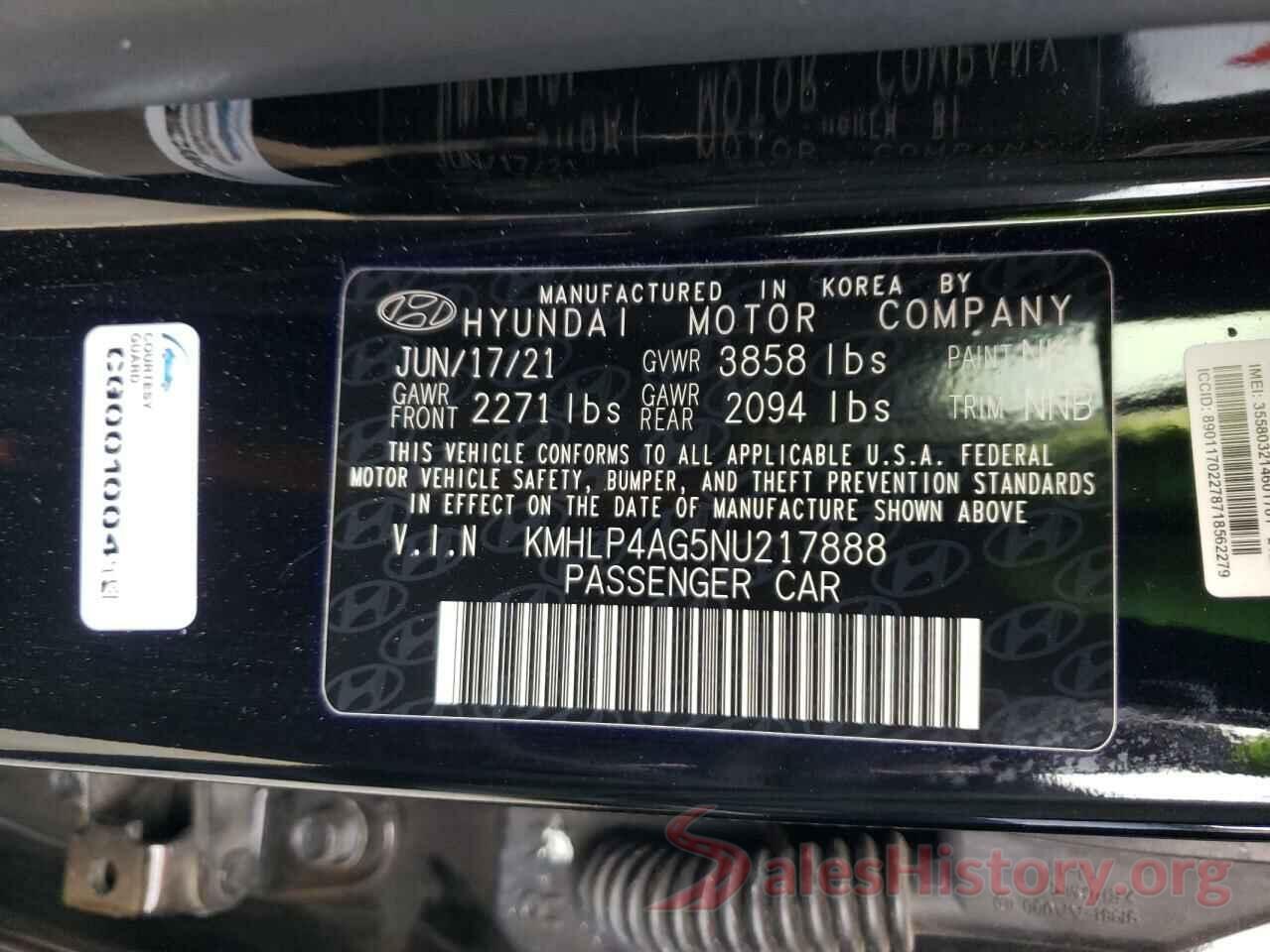 KMHLP4AG5NU217888 2022 HYUNDAI ELANTRA