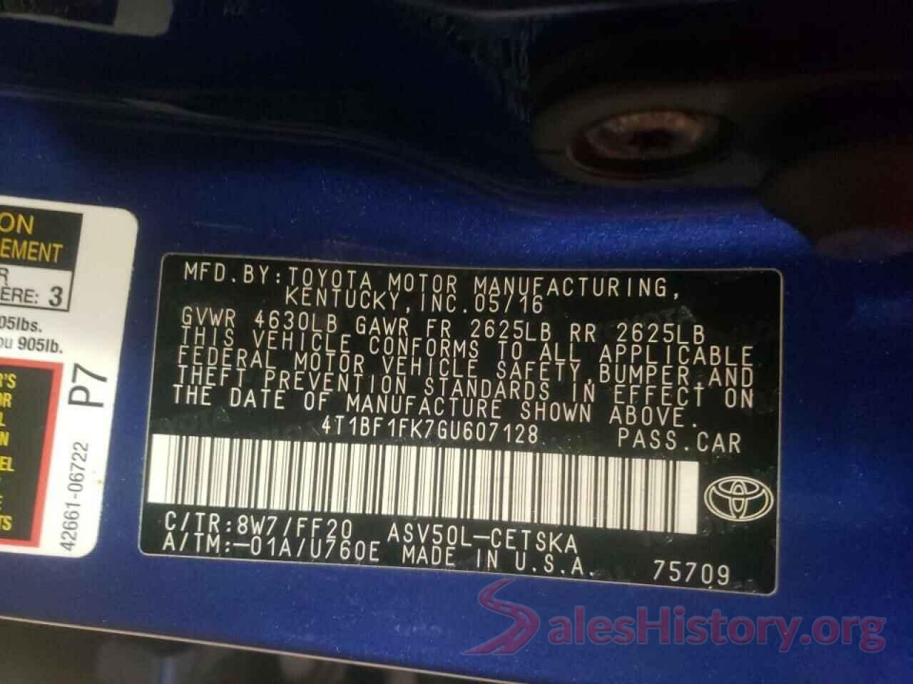 4T1BF1FK7GU607128 2016 TOYOTA CAMRY