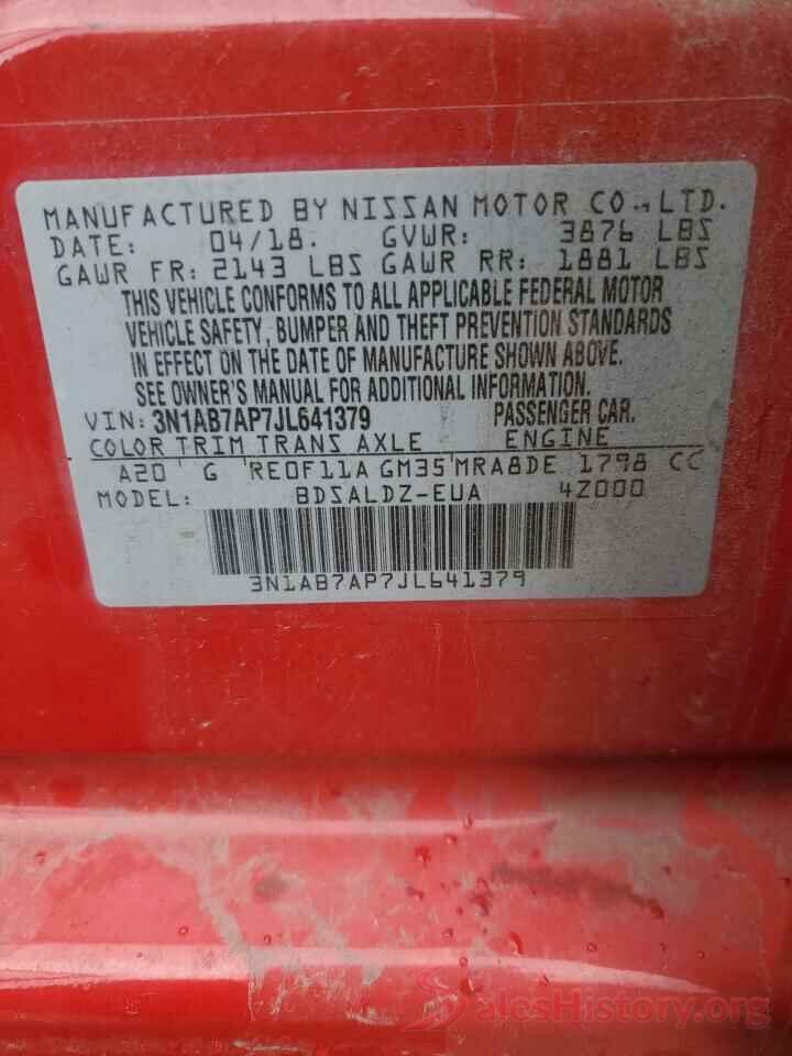 3N1AB7AP7JL641379 2018 NISSAN SENTRA