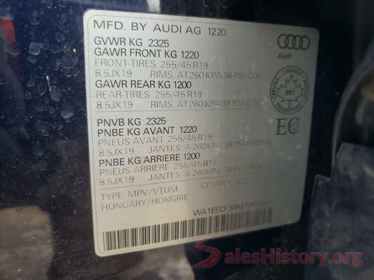 WA1EECF38M1066042 2021 AUDI Q3