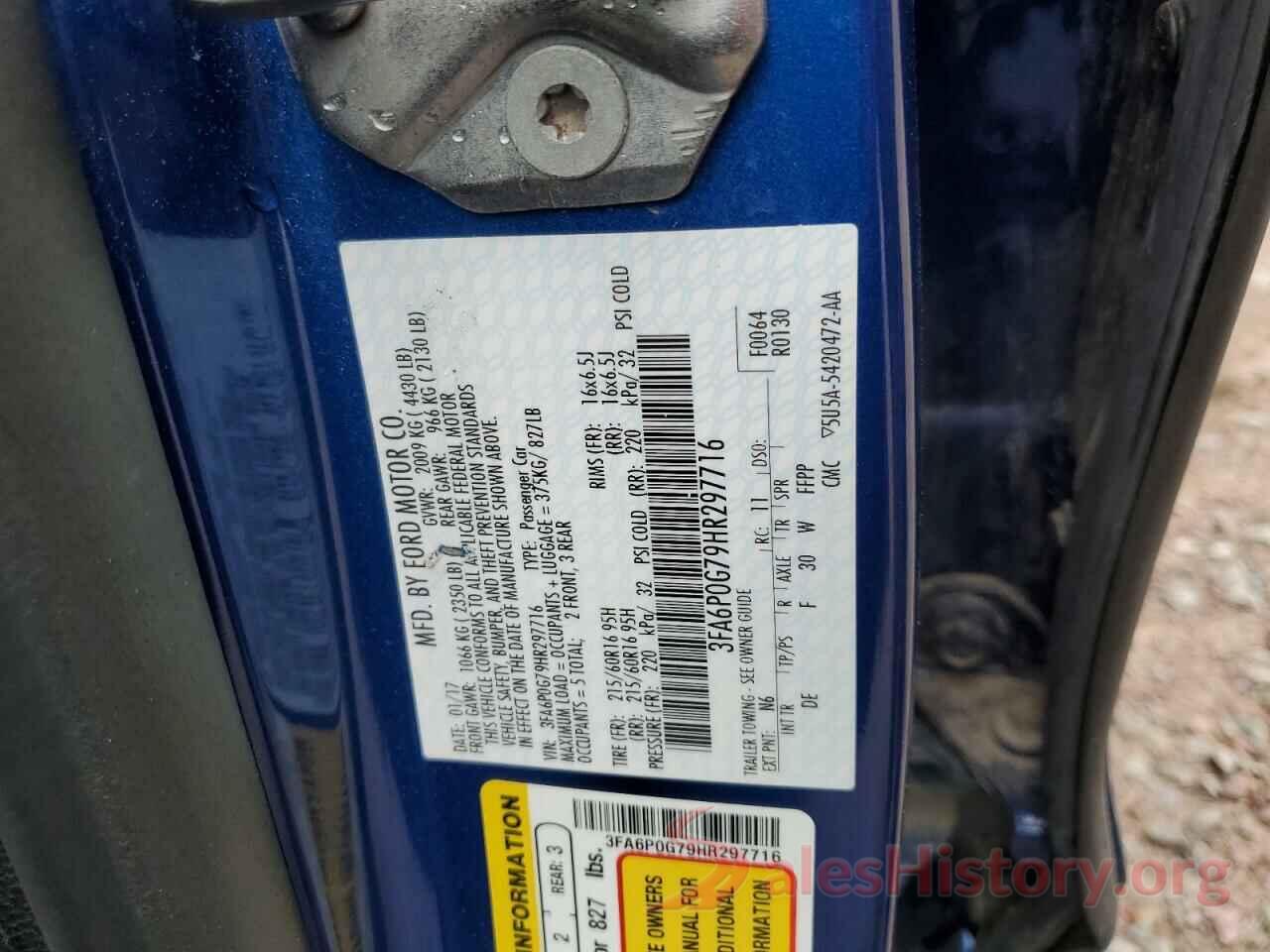 3FA6P0G79HR297716 2017 FORD FUSION