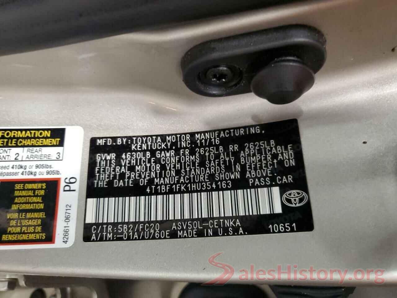 4T1BF1FK1HU354163 2017 TOYOTA CAMRY