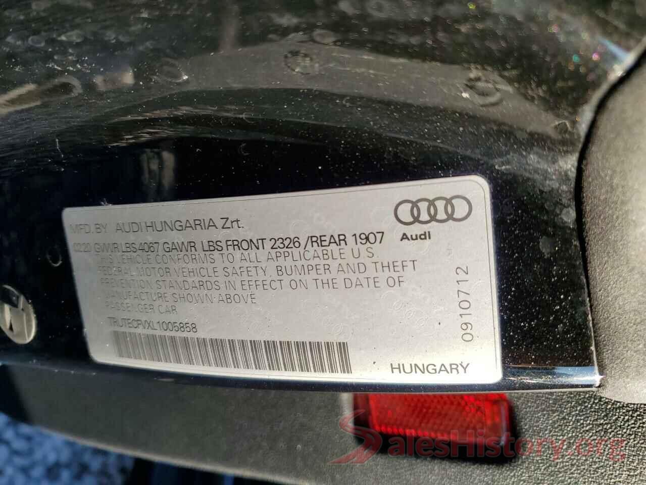 TRUTECFVXL1005858 2020 AUDI TT