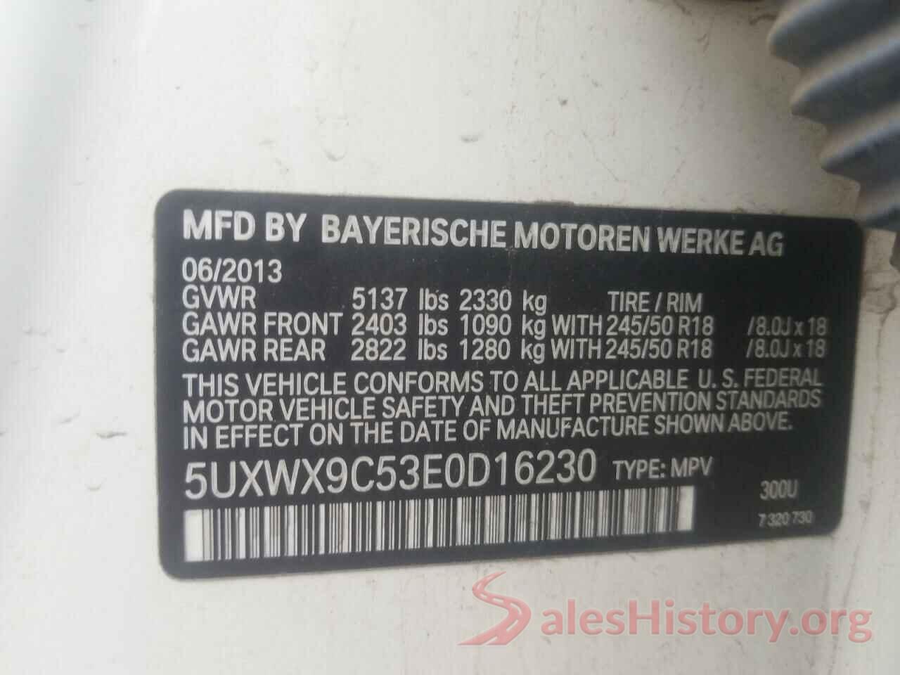 5UXWX9C53E0D16230 2014 BMW X3