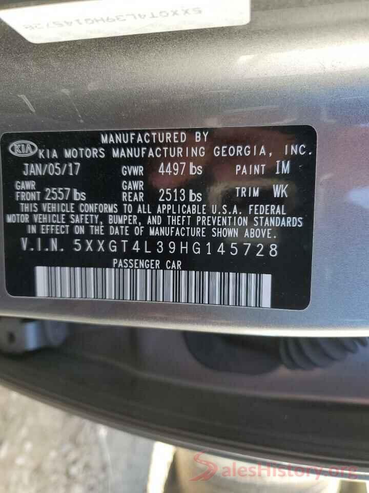 5XXGT4L39HG145728 2017 KIA OPTIMA